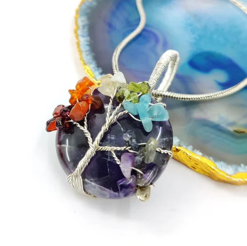 Amethyst 7 Chakra Tree Pendant | Made on Order | Best Gift