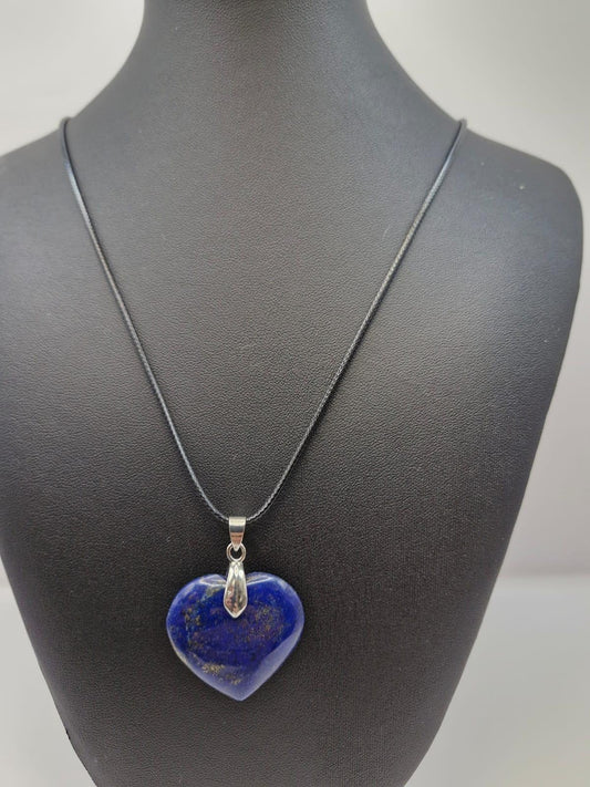 Heart-Shaped Lapis Lazuli Necklace, Sourced from World's Oldest Mine, Deep Blue Gemstone Jewellery, Beaded Gift For Women, Healing Gemstone